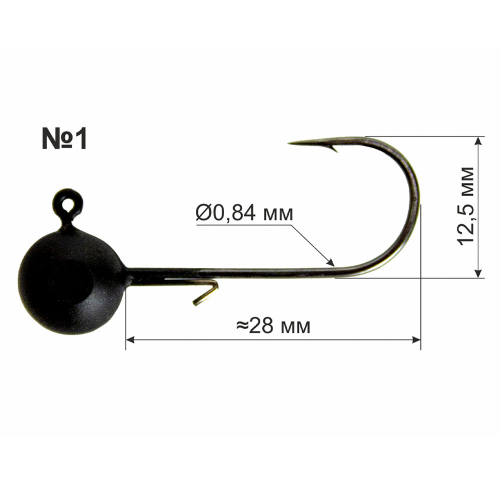 Джиг-головка вольфрам new black #1 - 2