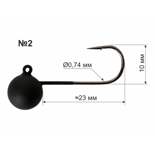 Джиг-головка вольфрам classic black #2 - 2